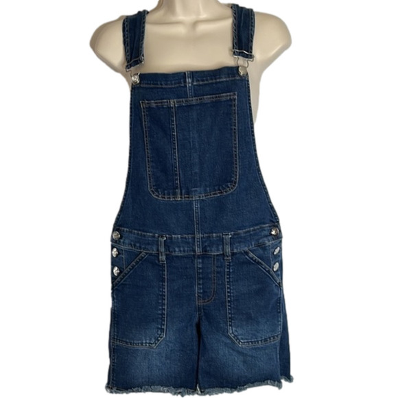Wild Blue Pants - 𝅺wild Blue jean shorts overalls, size small, adjustable shoulder straps